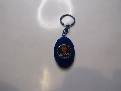 SAAB SONETT 93 95 600 900 9000 9-3 9-5 9-2X 9-5X 9-4X 9-7X 90 KEYCHAIN BLUE CHRO - Image 1 of 2