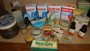 Vintage Lot Of 30 Apothecary Medicine Medical Bottles Tins Boxes And More - Picture 1 of 7