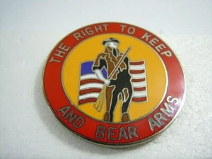2nd Amendment - The Right To Keep and Bear Arms Cloisonne 1 1/2" Pin - Patriotic - Picture 1 of 2