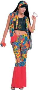 Ladies Flower Power Hippy Lady Costume XXL - Picture 1 of 2