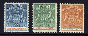 RHODESIEN BRITISH SOUTH AFRICA CO. 1892-94 Two Colour Group SG 18 to SG 22 MINT - Bild 1 von 2