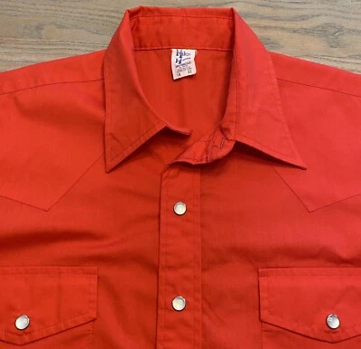 VTG Malco Modes San Fran Red Western Pearl Snap Shirt Mens 16 33 Made In USA - Image 1 of 4