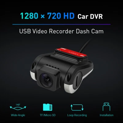 XTRONS 1280*720 HD 140° visão ampla carro DVR gravador de painel câmera de visão traseira fio USB - Imagem 1 de 4