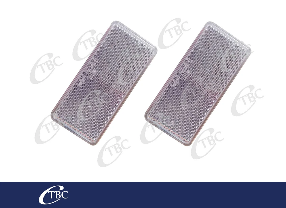 2x White Trailer Reflector 95mm x 45mm Adhesive Reflectors Offroad Truck Caravan - image 1 of 1