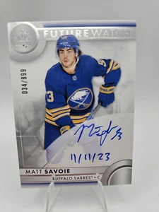 2023-24 SP  Authentic Rookie Matt Savoie *Inscribed* Future Watch Auto /999 - Picture 1 of 4