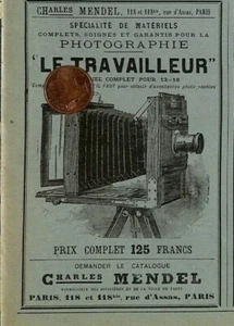 PARIS ( RUE D' ASSAS ) APPAREILS PHOTO " CHARLES MENDEL " PUBLICITE 1894 - Picture 1 of 1