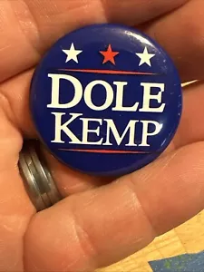 Vintage 1996 Bob Dole Kemp Republican Presidential Candidate Campaign Pin Button - Picture 1 of 4