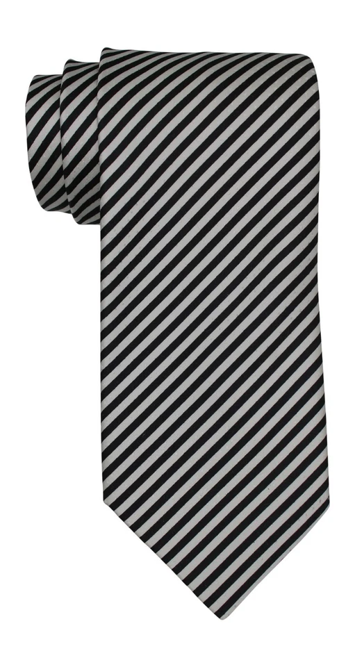 Italo Ferretti Black White Pinstriped Tie - Image 1 of 1