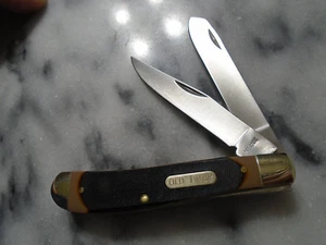 Schrade Old Timer Gunstock 2 Blade Trapper Pocket Knife 7Cr17MoV SCH94OT Delrin - Picture 1 of 9