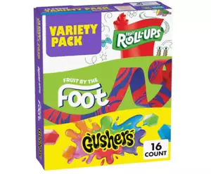 (Pack 16 ct) Obst Roll-Ups Obst am Fuß Gushers Snacks Sorte - Bild 1 von 6
