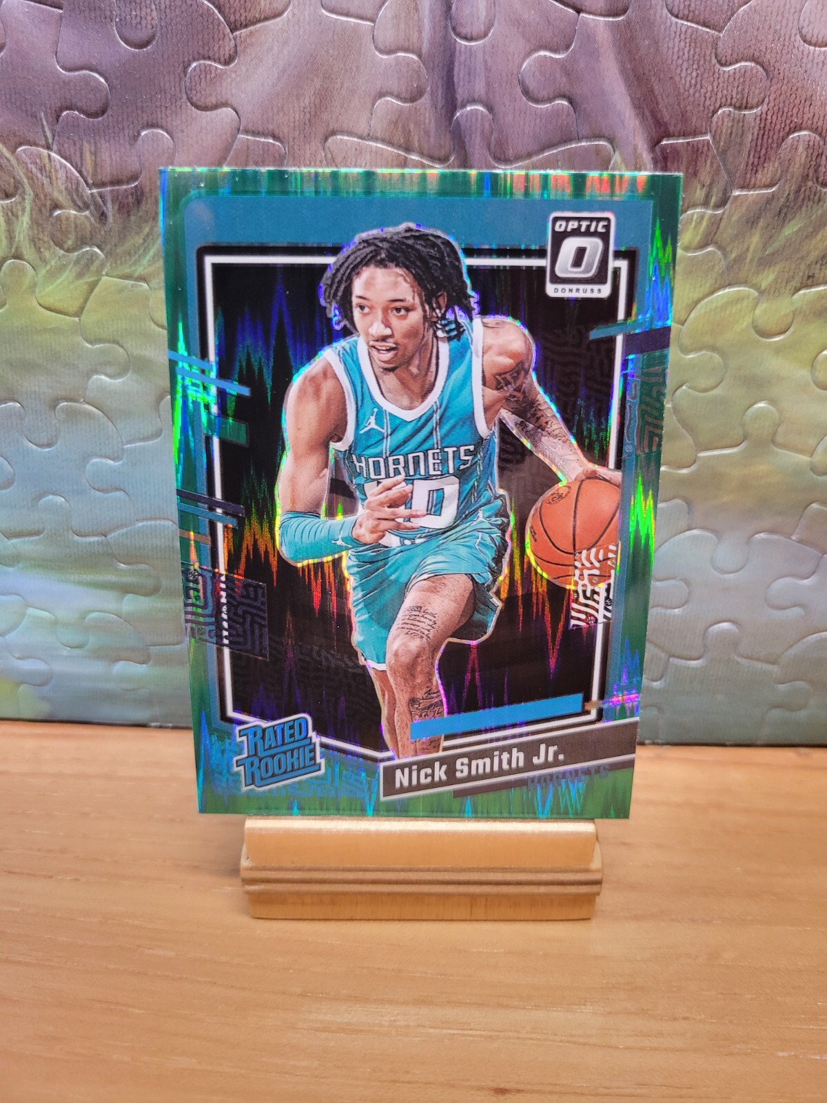 2023–24 Donruss Optic Nick Smith Jr. Green Shock Prizm Rated Rookie #224