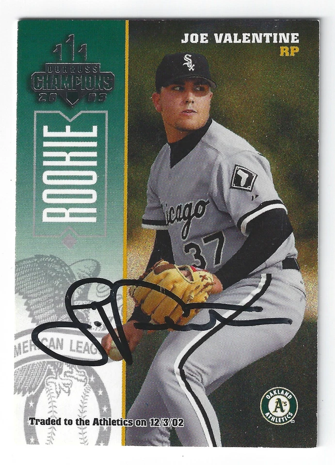 JOE VALENTINE CHICAGO WHITE SOX SIGNED 2003 ROOKIE BASEBALL CARD CINCINNATI REDS - Image 1 of 1