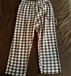 Men’s Fleece Lounge Pants Blue Black Plaid Pajama Bottoms Size XL Drawstring - Picture 1 of 4