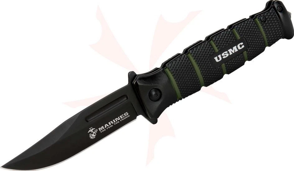 Cuchillo plegable United Cutlery USMC Combat Linerlock hoja A/O negro/verde UC3098 Foto 1 de 1