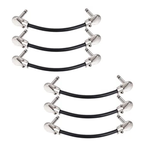 6 Stck. 6 Zoll Gitarre Effekt-Pedal Board Patchkabel Kabel 1/4" rechter Winkel COJR - Bild 1 von 5