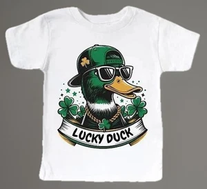 Lucky Duck Youth Boys Graphic T-Shirt  XS St. Patrick’s Day St. Patty's Clover - Picture 1 of 2