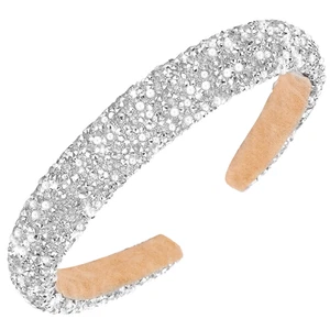 Rhinestone Padded Crystal Headband - Women'S Glitter Bling Pearls Jeweled Hair A - Picture 1 of 7