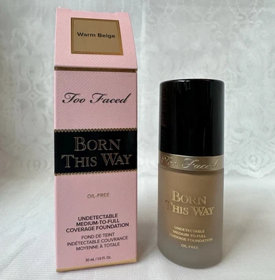 Too Faced Born This Way Oil-Free Undetectable Foundation ~ Warm Beige ~ 1 oz NEW - Image 1 of 4