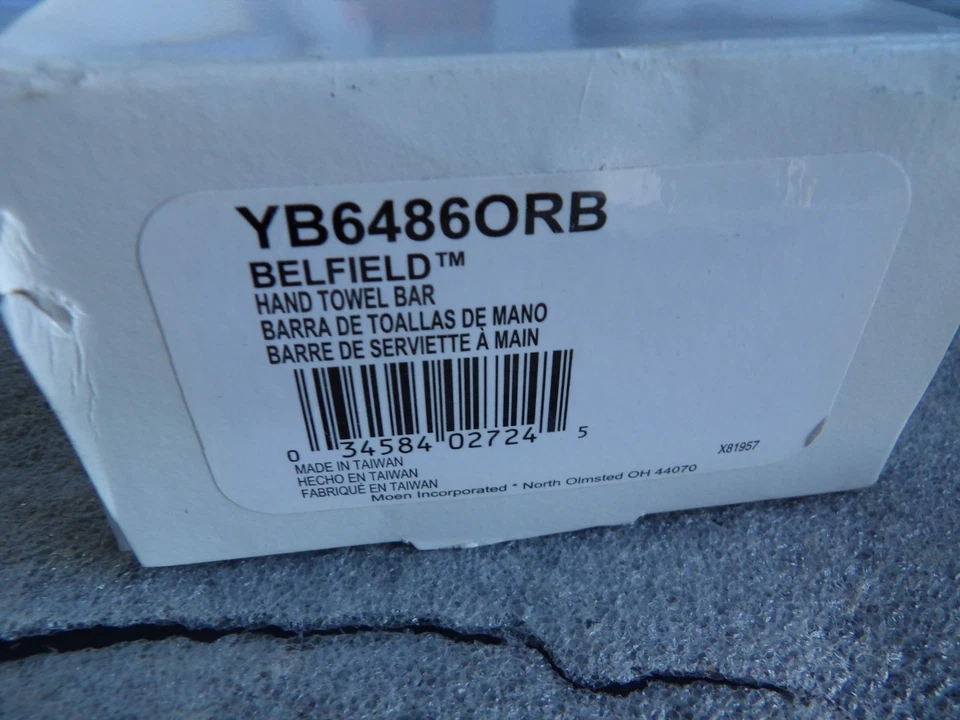 Moen YB6486ORB Belfield Oil Rubbed Bronze 9-Inch Bathroom Hand -Towel Bar, - Image 1 of 1