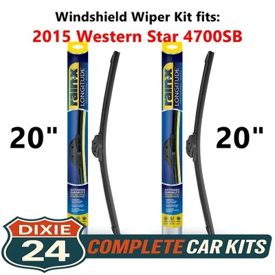 Rain-X Longitude Windshield Wiper Kit fits: 2015 Western Star 4700SB (20" & 20") Foto 1 de 4