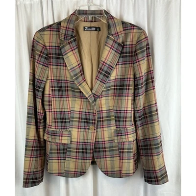 Blazer a Cuadros 7th Avenue Design Studio New York & Co, Tostado Multi, Talla: 10, 65-16 Foto 1 de 4