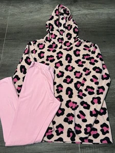 TCP 2 Pc Set Fleece Hoodie Leggings Pink Leopard Girls Sz XL 14 - Picture 1 of 2