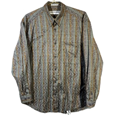 Camisa de algodón Jhane Barnes para hombre talla M audaz obra maestra hipnótica tejida en Japón Foto 1 de 4