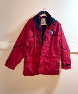 Antarctica Explorer II Heavy Winter Parka Jacket Men’s Size Large Red Nylon - Picture 1 of 17
