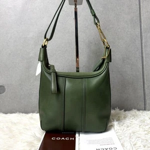 Old Coach 6953 Small One-Shoulder Bag Vanity Deep Green Glovetanned Leather Tag - Picture 1 of 12