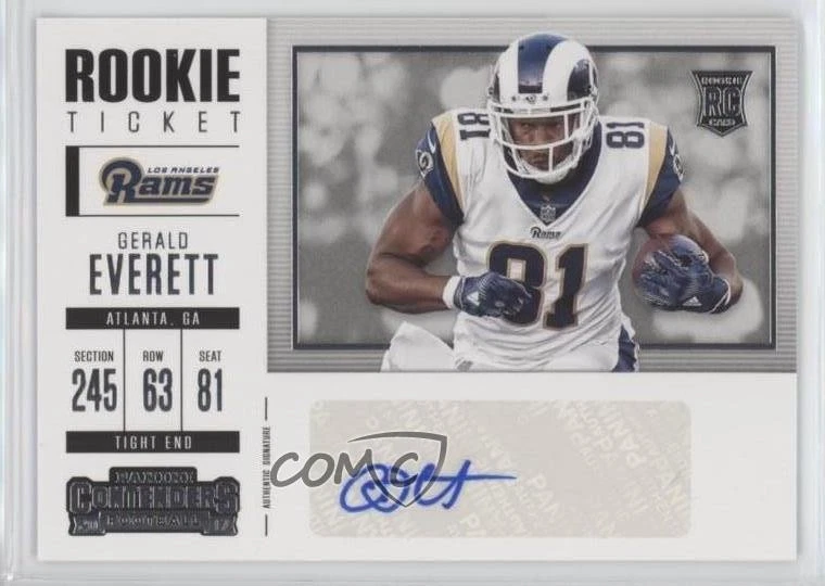 2017 Contenders Ticket/Rookie Ticket Variation Gerald Everett Rookie Auto RC - Image 1 of 2