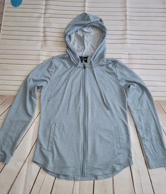 Moletom com capuz feminino leve 32 graus legal XS cinza azul claro   - Imagem 1 de 4