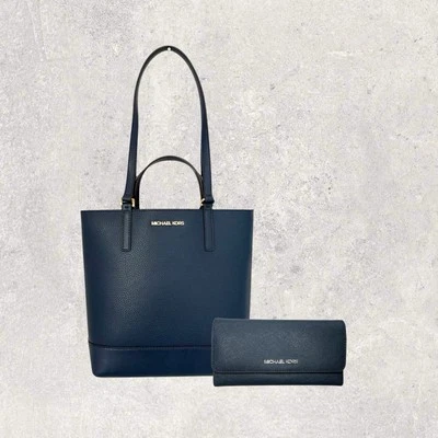 Michael Kors Tasche Shopper Portemonnaie Geldbörse Jet Set Travel Kelli Blau NEU - Bild 1 von 4