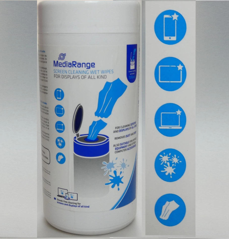 Reinigungstücher 100 Stück Spenderdose Bildschirm Handy Tablet Notebook Drohne - Bild 1 von 2