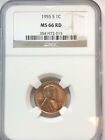 1955 S Lincoln Wheat Cent NGC CERTIFIED  MS66 RD  GEM WOW WOW GEM SEE PICTURES
