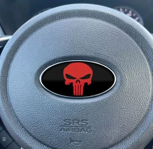 For ALL Subaru Models Steering Wheel Emblem Overlay Vinyl Decal PUNISHER 3 Pack - Picture 1 of 1