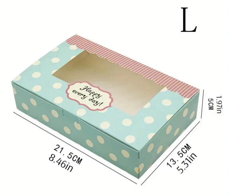 5 Stück gepunktet Papierschachtel Geschenkbox Muffin/Gebäck Box - Bild 1 von 1