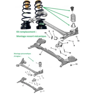 KIT COMPLET RESSORTS SUSPENSION ARRIERE GAUCHE DROITE CITROEN C4 PICASSO... - Photo 1/2