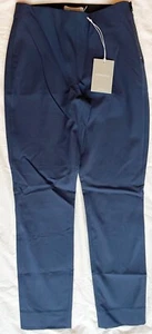 NWT EVERLANE Navy Cotton Blend Slit Hem Work Pants, 8 - Picture 1 of 7