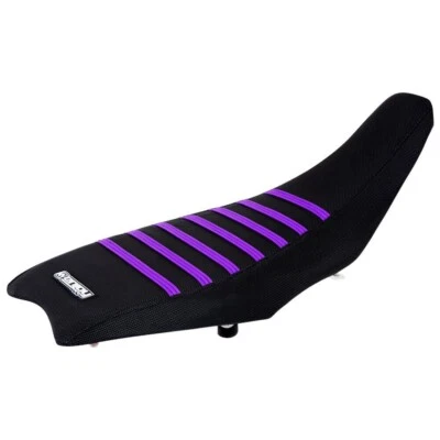 Cubierta de asiento Honda TRX 450 R ER 2004-2018 de Enjoy MFG NEGRA con costillas moradas #197 Foto 1 de 4