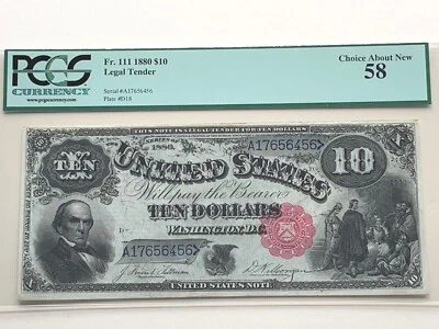 1880 $10 Legal Tender - PCGS 58 - Choice About New - Fr. 111 - Image 1 of 2