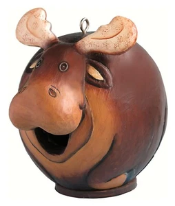 MAJESTIC MOOSE WOOD BIRD HOUSE - Picture 1 of 1