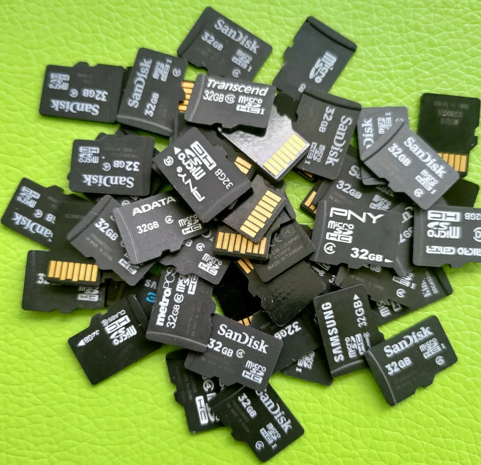 Lote de 10 tarjetas de memoria micro SD 32GB - marcas mixtas sandisk samsung etc microsd Foto 1 de 1