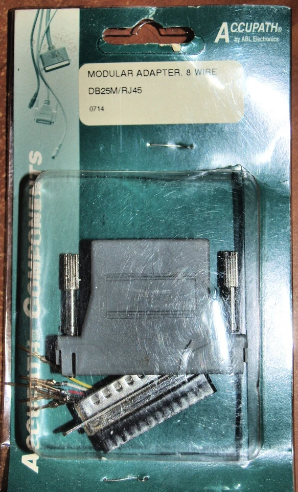 NEW DB25 Male to 8-Pin RJ45 CAT5 JACK Network Connector Modular Adapter  - Image 1 of 1