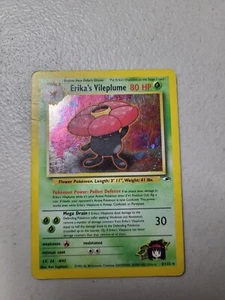 1x Erika's Vileplume Gym Heroes 5/132 Unlimited Holo Rare MP Free Shipping - Picture 1 of 2