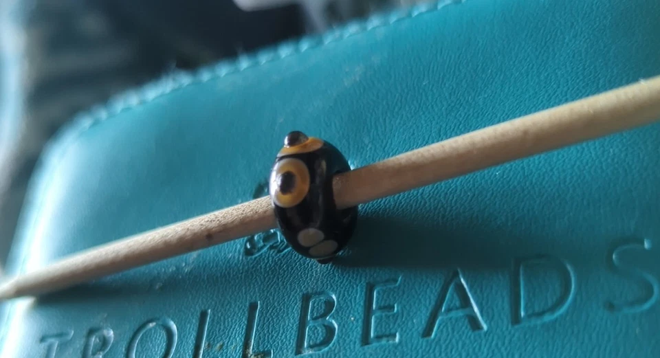 Vintage Original Authentic Trollbeads Brown 3D Rare Murano Bead Early 2000s PB02 - Image 1 of 4