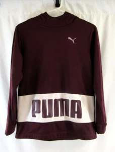 Puma Kids Pullover Hoodie Burgundy w/ Logo Size Large 14-16 - Picture 1 of 5