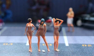 3D PRINT 1/64 total 3pcs sexy girl Summer beach fit 1:64 car street - Picture 1 of 8