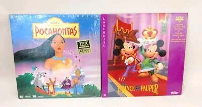 Walt Disney The Prince And The Pauper & Pocahontas Laserdisc LD Mickey Mouse Foto 1 de 2