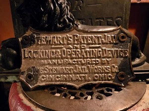 Original Stewart's Patent Jail and Locking & Operating Device Antique Plaque  - Picture 1 of 10