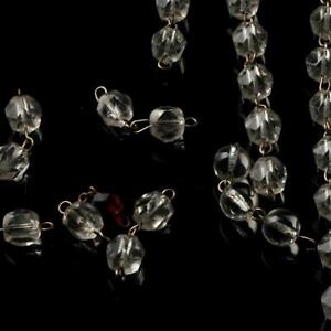 Lot (42) 9mm vintage Czech wired English cut clear glass beads
